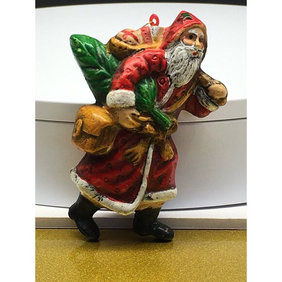 Vintage Old World Santa Claus Ornament Christmas Holding Bell Tree Holiday Decor - Picture 2 of 9